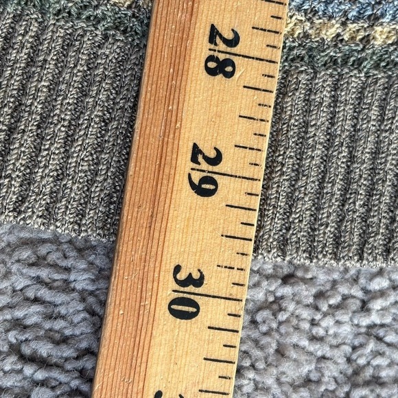 Vintage Northern Isles Grandpa Sweater Sz L Striped Beige Dadcore Normcore Cabin - Picture 6 of 7